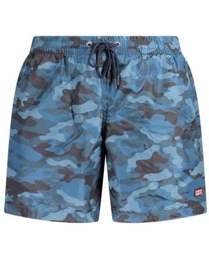 Norway 1963 Blu Polyester Men's Swim Boxer - Blue