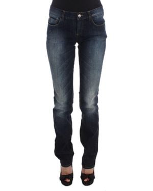 CoSTUME NATIONAL Cotton Slim Fit Bootcut Jeans Blue Sig30198