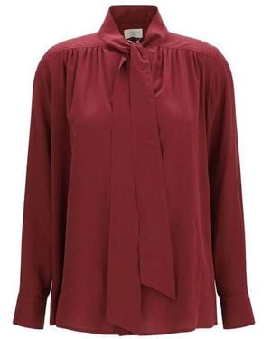 Jacob Cohen Bordeaux Silk Blouse - Red