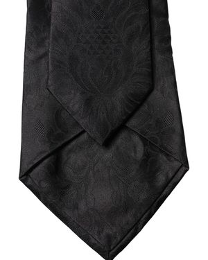 Dolce & Gabbana Paisley Woven Silk Adjustable Neckwomen's Tie - Black