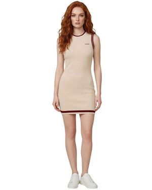 Guess Beige Viscose Midi Dress - Natural
