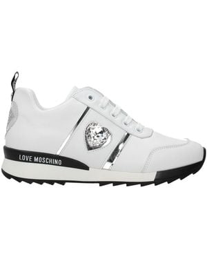 Love Moschino Heart Jewel Accent Trainers - White