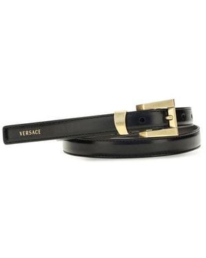 Versace Black Calf Leather Bos Taurus Regular Belt