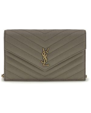 Saint Laurent Grey Calf Leather Bos Taurus Wallet