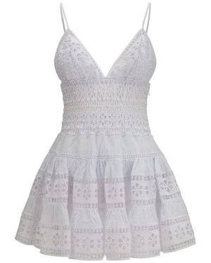 Charo Ruiz White Cotton Casual Dress - Grey