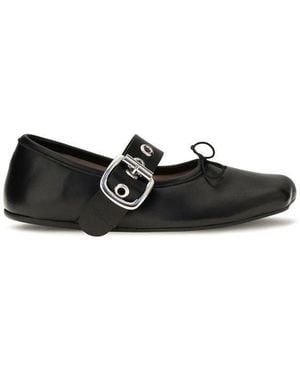 Vivienne Westwood Black Calf Leather Bos Taurus Ballet Flats