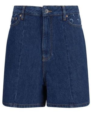 Marine Serre Blue Cotton Bermuda Shorts