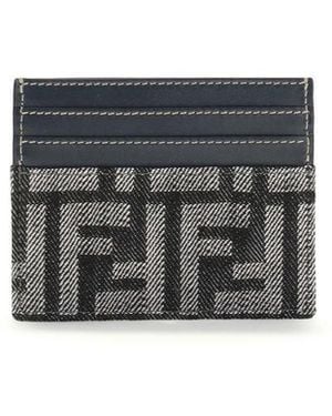 Fendi Blue Cotton Shoulder Bag - Gray