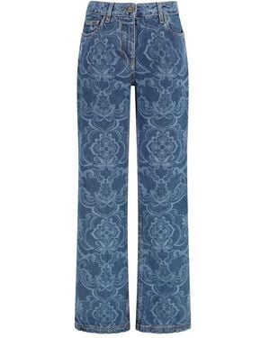 Etro Blue Cotton Flared Jeans