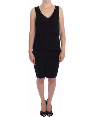 Roccobarocco Black Stretch Wiggle Pencil Sheath Bodycon Dress