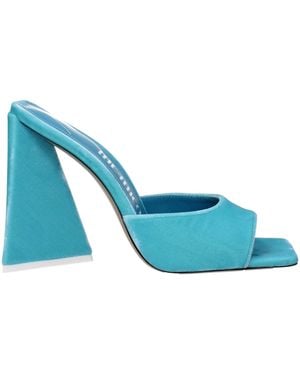 The Attico Light Blue Velvet Platform Sandals