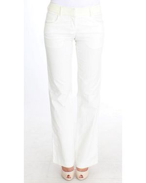 Ermanno Scervino Chic Striped Straight Fit Pants - White
