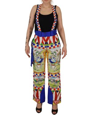 Dolce & Gabbana Multicolor Printed Snow Trouser Pants - Orange