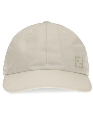 Fendi Beige Nylon Cap (baseball Hat) - White