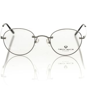 Frankie Morello Gunmetal Round Chic Eyeglasses - Gray