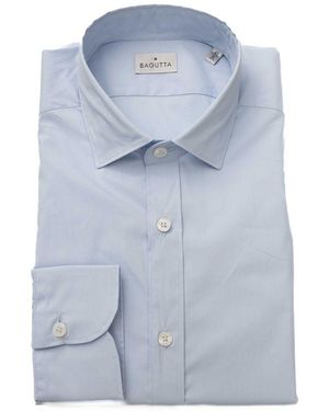 Bagutta Light Blue Cotton Men Shirt