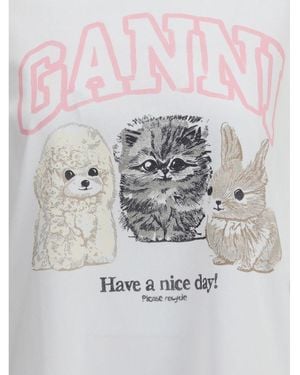 Ganni Have A Nice Day Long - White