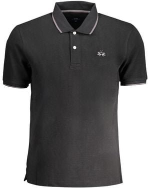 La Martina Cotton Polo Shirt - Black
