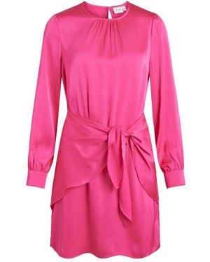 VILA CLOTHES Pink Polyester Short Dress