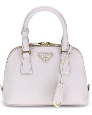 Prada Logoed Handbag - White