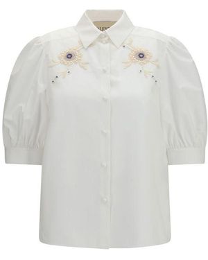 Valentino White Cotton Blouse
