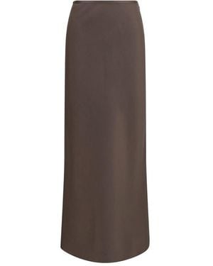 Loulou de Saison Brown Silk Long Skirt