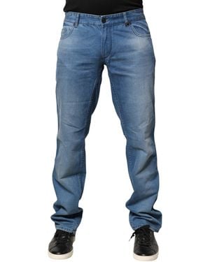Verri Blue Washed Cotton Skinny Fit Men Denim Trouser Jeans