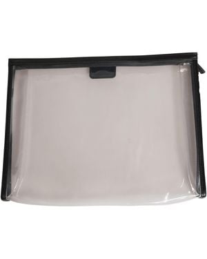 Dolce & Gabbana Transparent Pvc Clutch Pouch Purse Branded Logo Plaque Bag - Grey