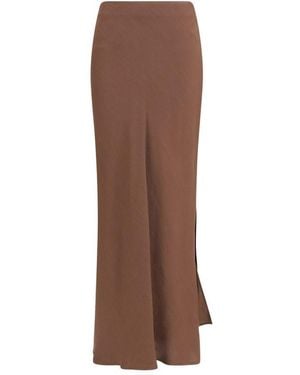 Brunello Cucinelli Brown Viscose Long Skirt
