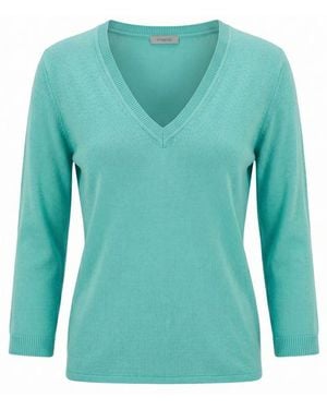 Malo Blue Cotton Jumper - Green