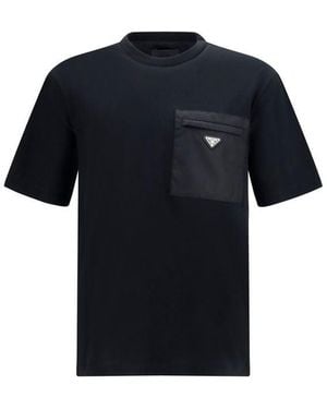 Prada Black Cotton T - Blue