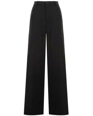 Balenciaga Wool Flared Trousers - Black