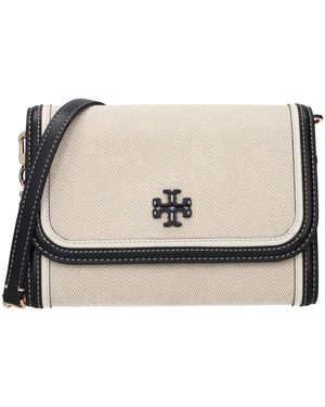 Tory Burch Beige Fabric Clutch Bag - Natural