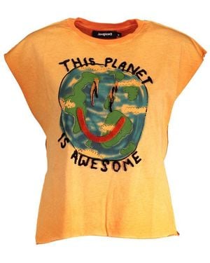 Desigual Orange Cotton Top