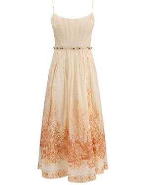Zimmermann Wanderlust Corset Midi Dress - Natural