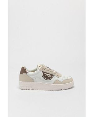 Colmar Bicolour Leather Low Top Trainers - White