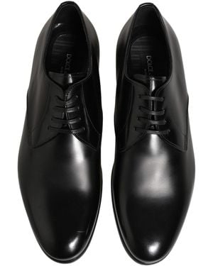 Dolce & Gabbana Black Leather Lace Up Derby Dress Shoes