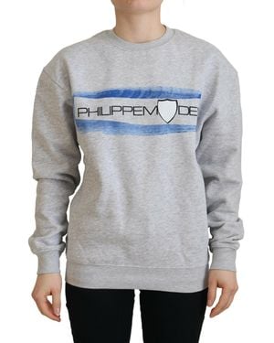 Philippe Model Printed Long Sleeves Pullover Jumper - Grey