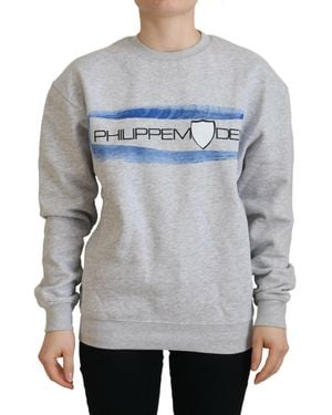 Philippe Model Elegant Printed Cotton Sweater - Gray