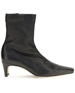STAUD Black Calf Leather Bos Taurus Ankle Boots