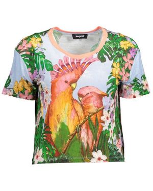 Desigual Blue Linen Tops & T - Green