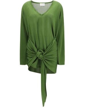 The Attico Bicolour Viscose Casual Dress - Green