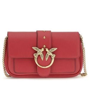 Pinko Multicolor Calf Leather Bos Taurus Shoulder Bag - Red