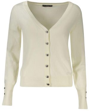 Guess Bianco Viscosa S Cardigan - Natural