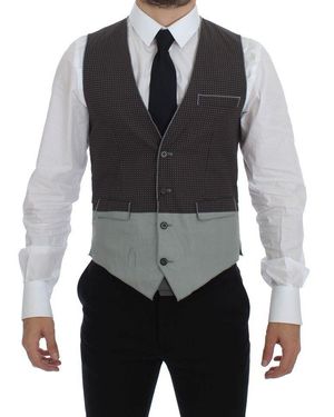 Dolce & Gabbana Polka Dot Dress Vest Gilet Weste - Blue