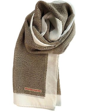 Borbonese White Silk Scarf - Multicolour
