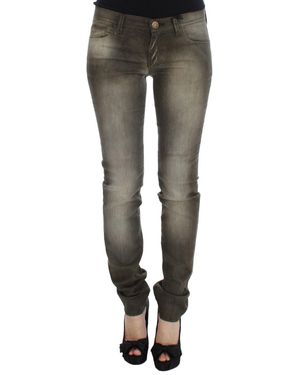 Ermanno Scervino Wash Cotton Blend Slim Fit Jeans - Grey