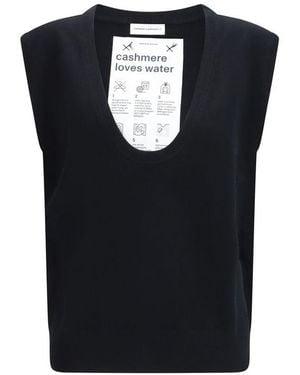 Extreme Cashmere Black Elastane Sleeveles Jumper