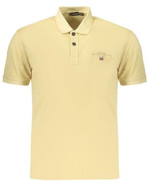 Napapijri Beige Cotton Men's Polo - Yellow
