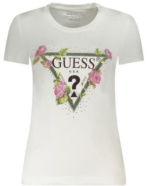 Guess White Cotton Tops & T